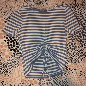 Striped Tie Up Blouse
